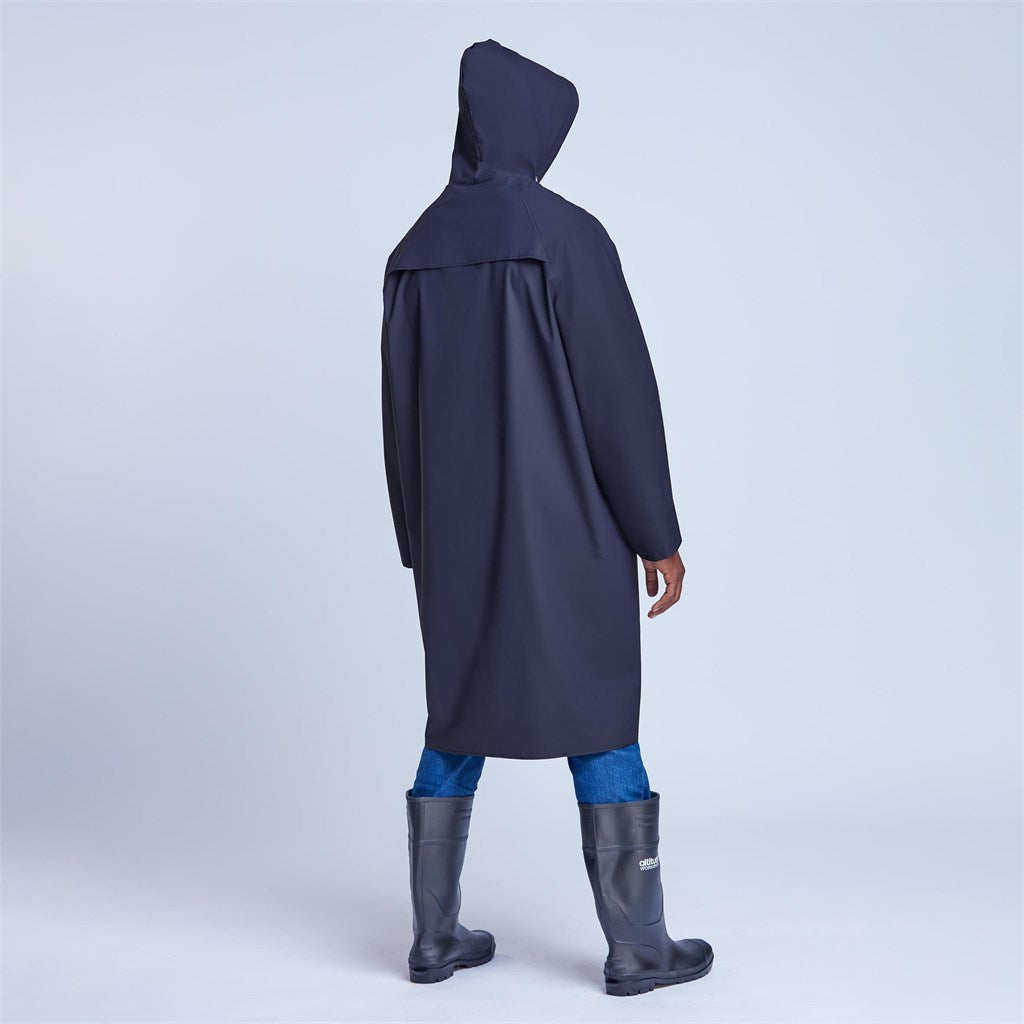 Light Duty Storm Rubberised Polyester/PVC Raincoat - Navy