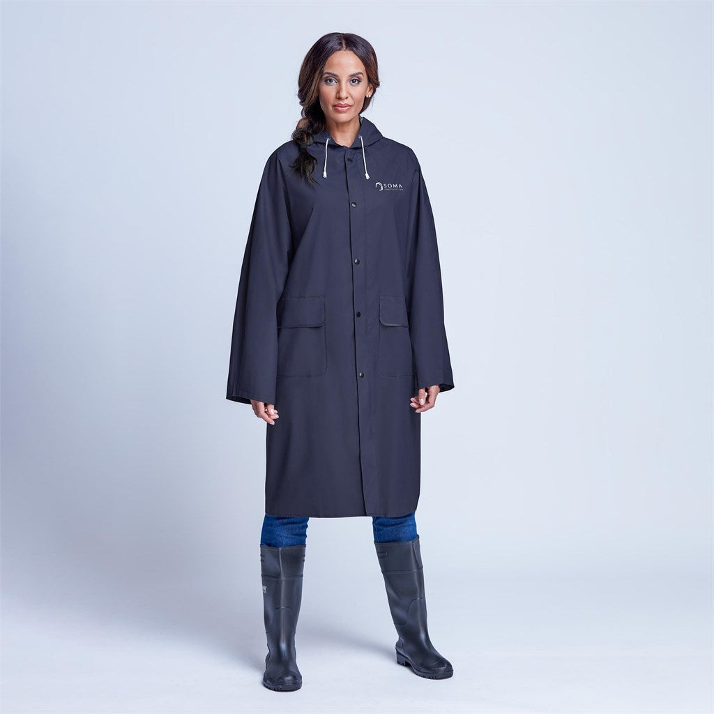 Light Duty Storm Rubberised Polyester/PVC Raincoat - Navy