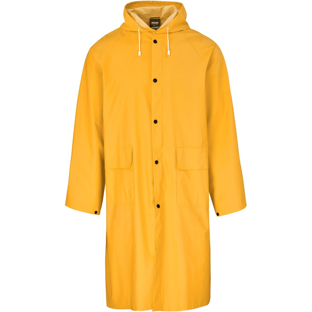 Light Duty Storm Rubberised Polyester/PVC Raincoat - Navy YELLOW