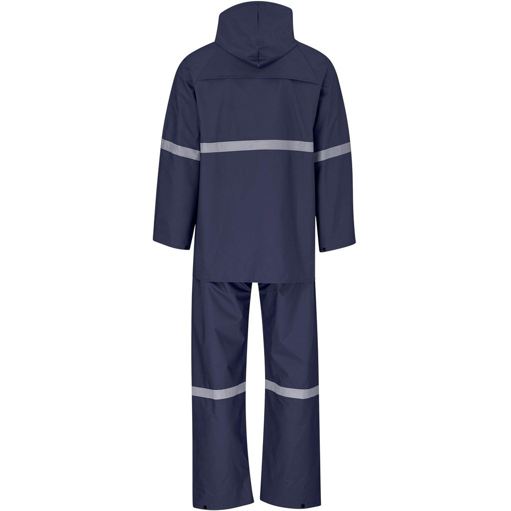 Light Duty Tornado Hi-Viz Reflective Rubberised Rainsuit - Navy
