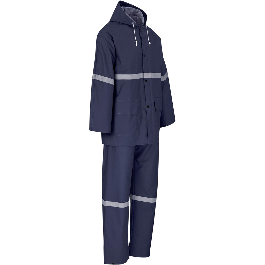 Light Duty Tornado Hi-Viz Reflective Rubberised Rainsuit - Navy