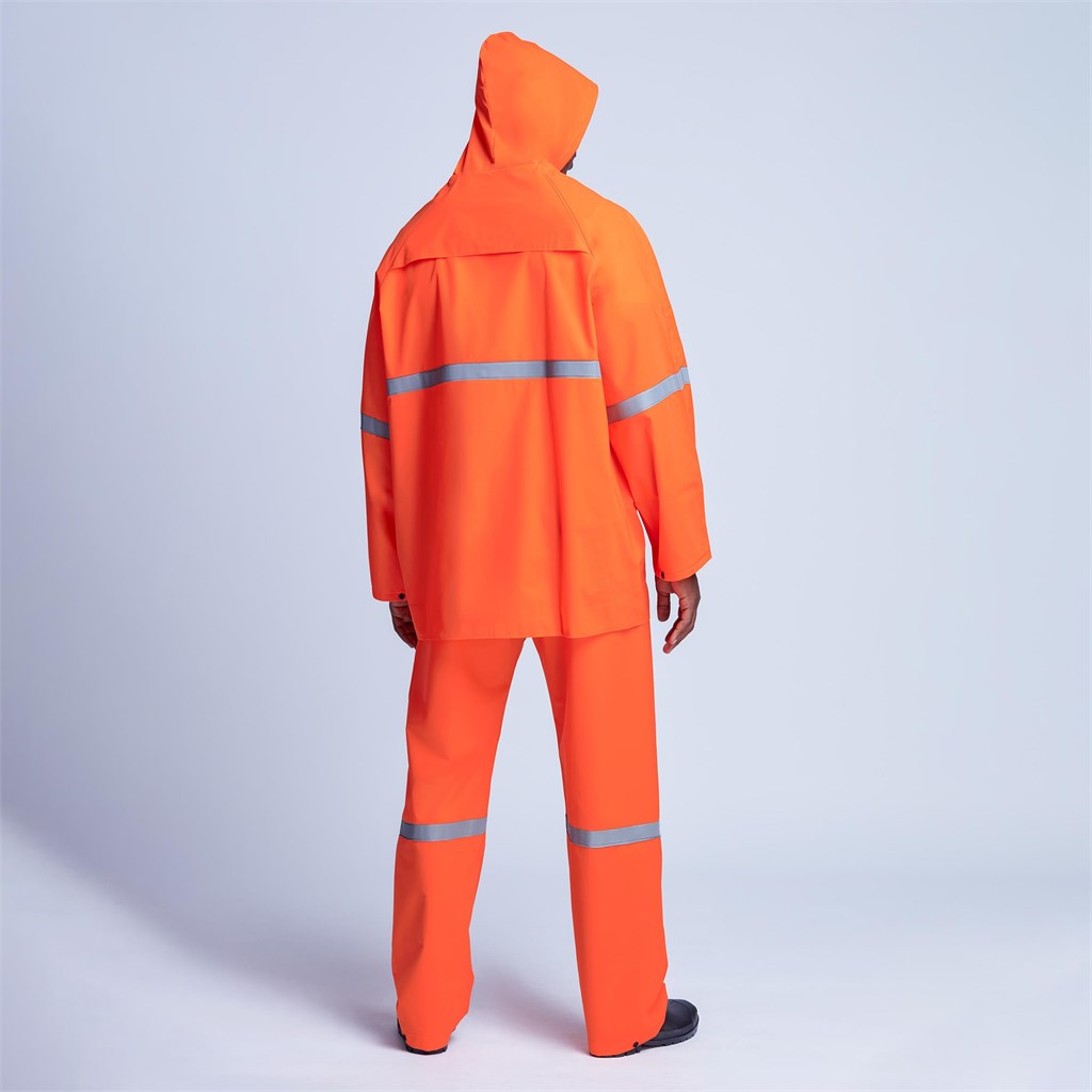 Light Duty Tornado Hi-Viz Reflective Rubberised Rainsuit - Navy