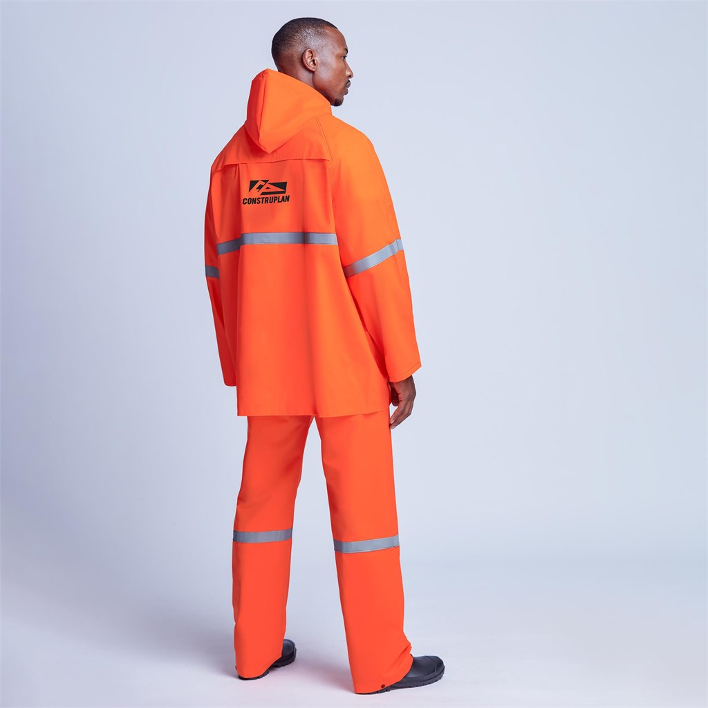 Light Duty Tornado Hi-Viz Reflective Rubberised Rainsuit - Navy