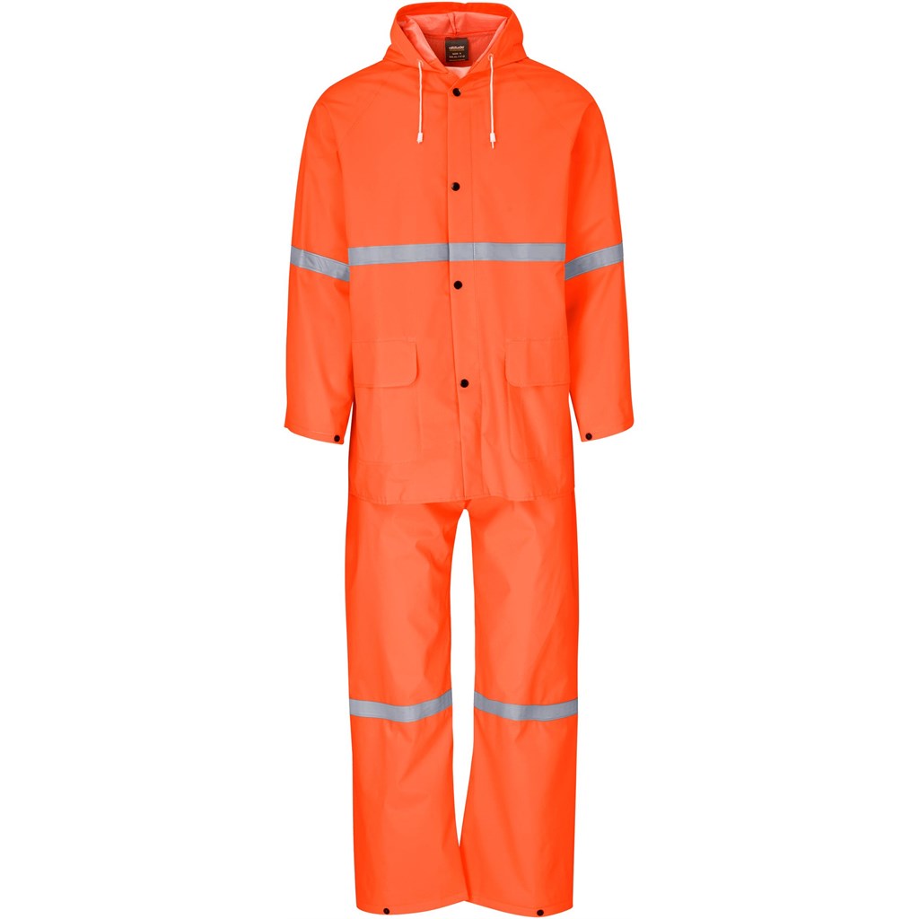 Light Duty Tornado Hi-Viz Reflective Rubberised Rainsuit - Navy ORANGE