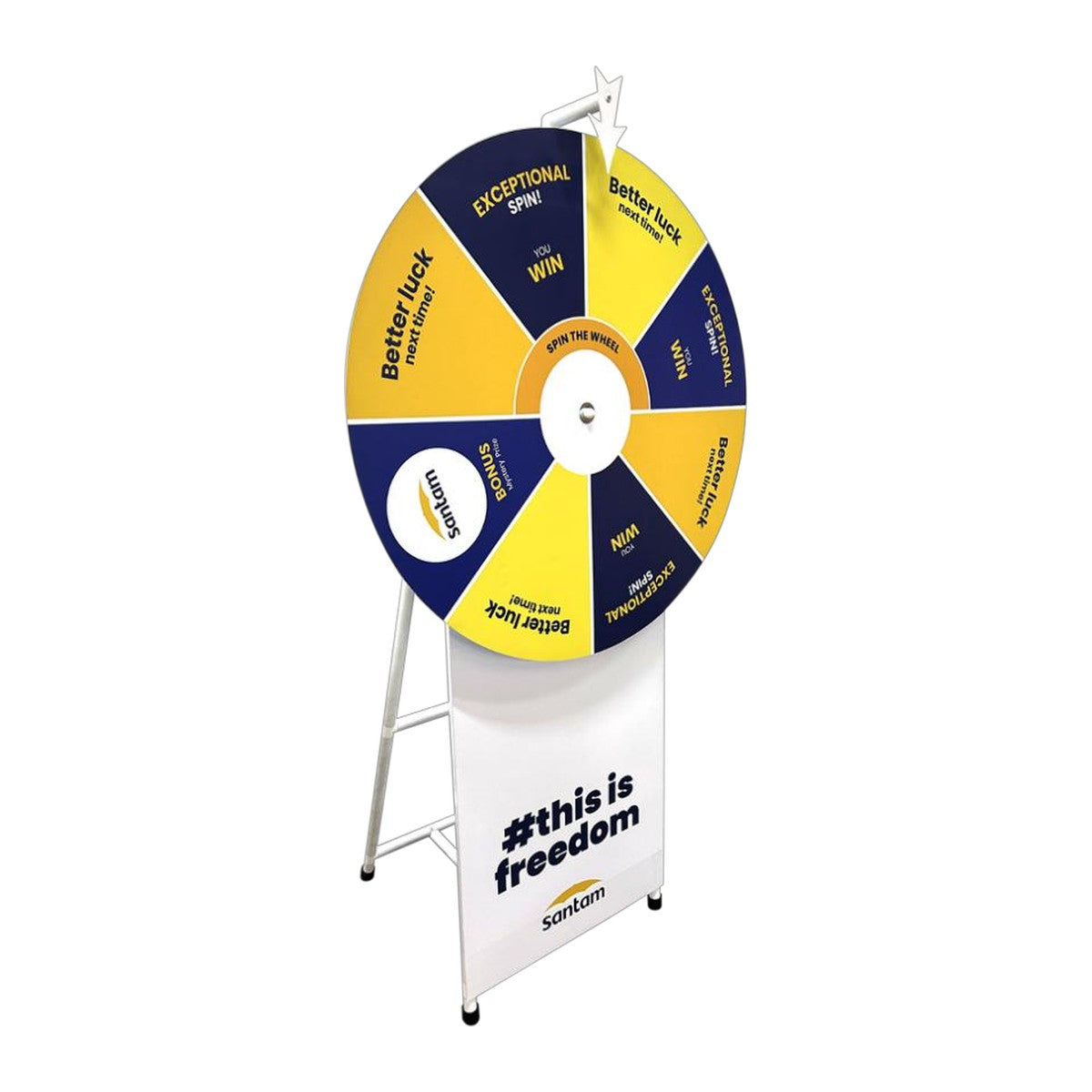 Branded Maxi Spinning Wheel with front base branding