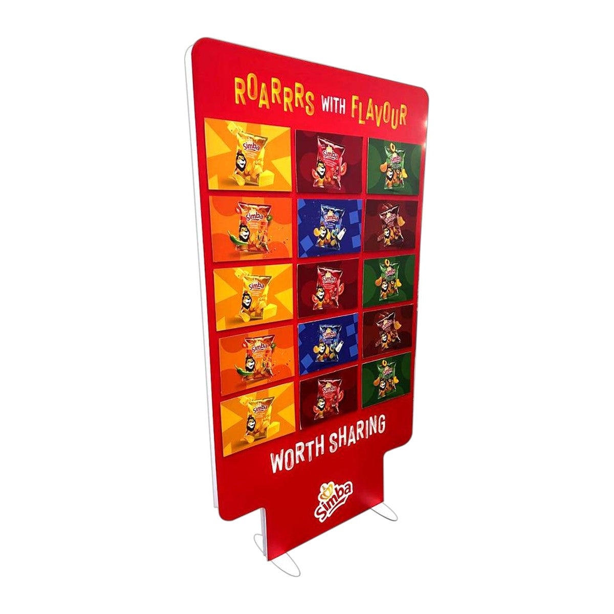 Custom-sized Pick-a-Box Standee with 15 widgets