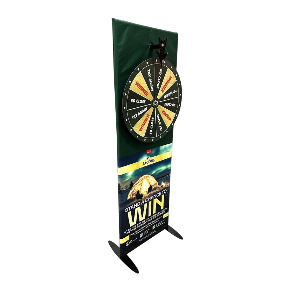 Branded Slinky Spinning Wheel fabric standee